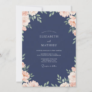 Invitación Boda de eucalipto suave con follaje de melocotón d