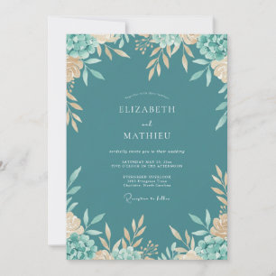 Invitación Boda de eucalipto succulento de menta de petróleo