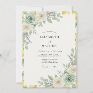 Invitación Boda de eucalipto suculento de oro salvia