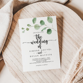 Invitación Boda De Eucalipto Verde