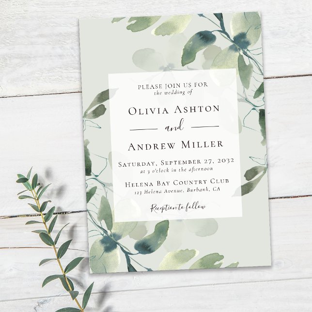 Invitación Boda de Eucalipto verde sabio (Subido por el creador)