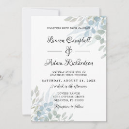 Invitación Boda de eucalipto verde sage moderno