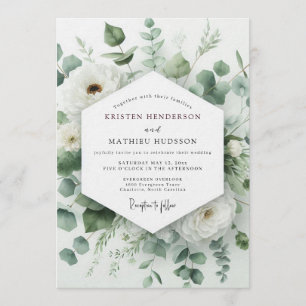 Invitación Boda de eucalipto verde salvia