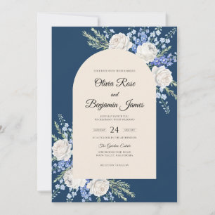 Invitación Boda de eucalipto y aciano de maíz blanco naval