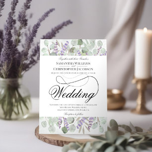Invitación Boda de Eucalipto y Lavanda de Moda de Boho Rústic