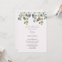 Boda de eucalipto y rosa rosa ambos padres