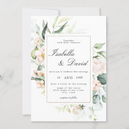 Invitación Boda de Eucaliptos Florales Elegantes de Bloom Ros