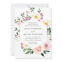 Boda de eucaliptos florales rosados y morados de R