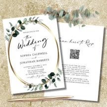 Boda de Eucalyptus Calligraphy QR Code RSVP