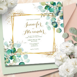Invitación Boda de Eucalyptus Emerald Green Square