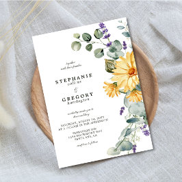 Invitación Boda de Eucalyptus Florals Amarillo