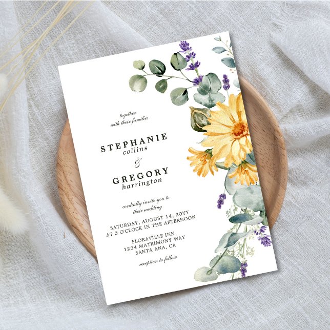 Invitación Boda de Eucalyptus Florals Amarillo (Subido por el creador)