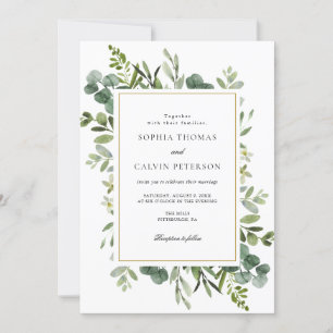 Invitación Boda de Eucalyptus Greenery