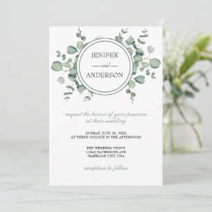 Invitación Boda de Eucalyptus Greenery