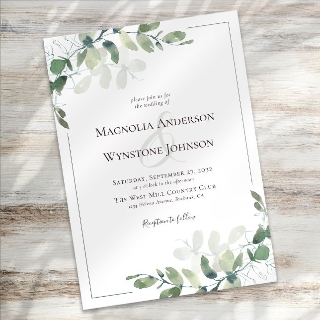 Invitación Boda de Eucalyptus Greenery (Subido por el creador)