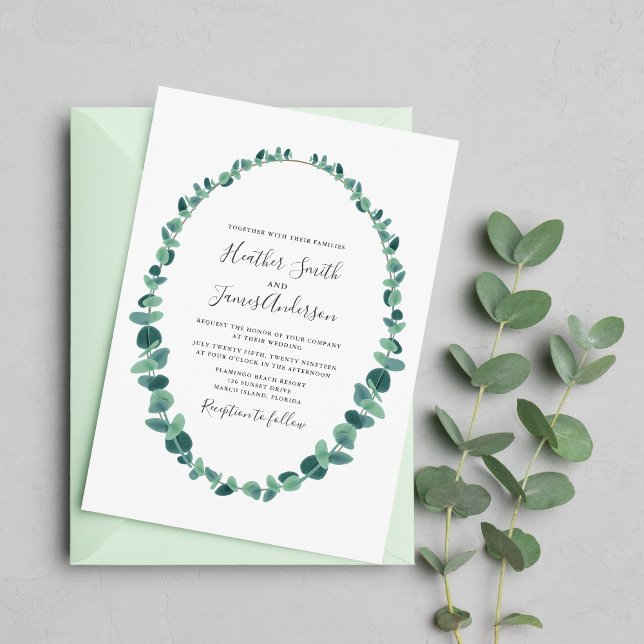 Invitación Boda de Eucalyptus Wreath (Subido por el creador)