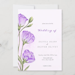 Invitación Boda de Eustomas Morados