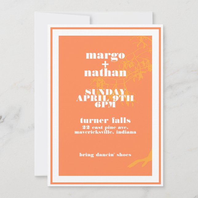 Invitación Boda de eventos vintage (Anverso)