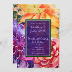 Invitación Boda de éxitos vivos y coloridos y audaces