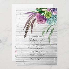 Invitación Boda de exitosas plantas místicas de Boho rústico