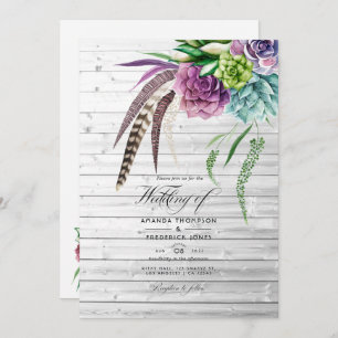 Invitación Boda de exitosas plantas místicas de Boho rústico