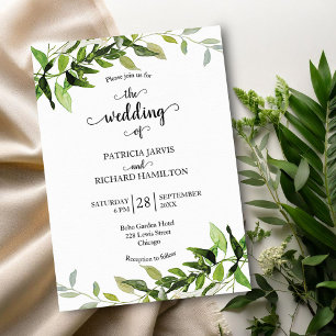 Invitación Boda de exuberante vegetación de eucalipto