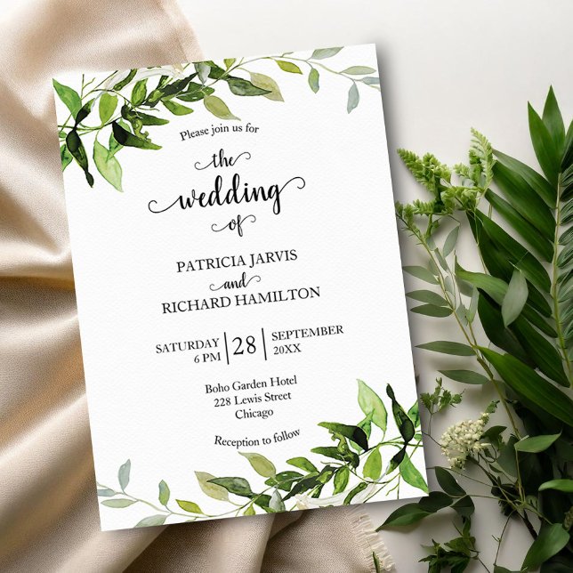 Invitación Boda de exuberante vegetación de eucalipto (Subido por el creador)