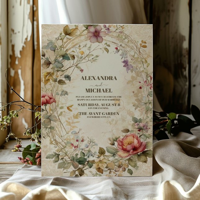 Invitación Boda de Fall Floral Art Nouveau (Subido por el creador)