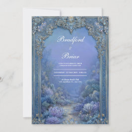 Invitación Boda de Fantasía Congelada Lavanda Azul Barroca