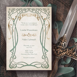 Invitación Boda de fantasía medieval celta