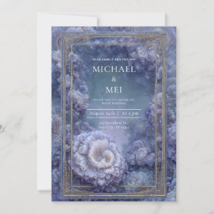 Invitación Boda de Fantasía Verde Amarillo Azul Coral Púrpura