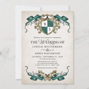Invitación Boda de Fantasía Verde Cuento de Hadas Real