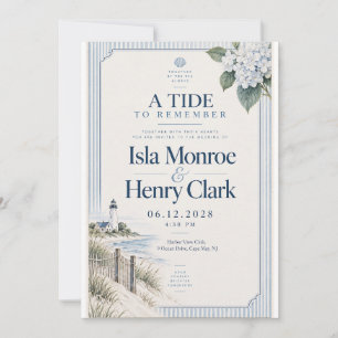 Invitación Boda de faro de Hortensia costera