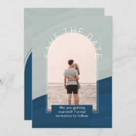 Invitación Boda de fechas de guardar de foto moderna