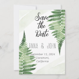 Invitación Boda de Fern Verde minimalista