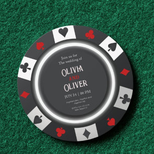 Invitación Boda de fichas de póquer del Casino Las Vegas
