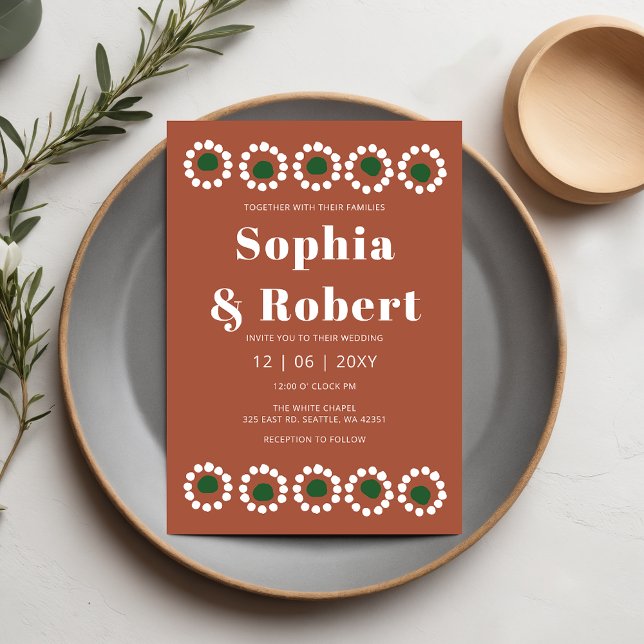Invitación Boda de Fiesta Boho Barro (Mexican Fiesta Boho Barro Wedding Invitation)