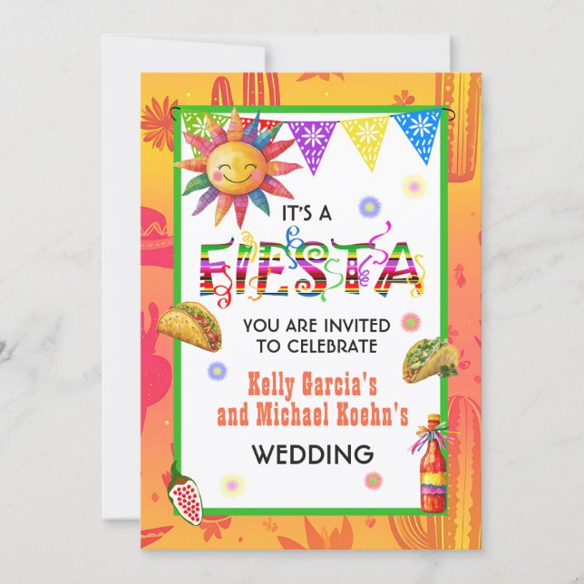 Invitación Boda de Fiesta Casual (Anverso)