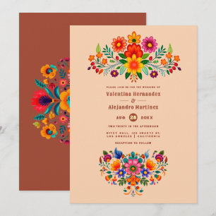 Invitación Boda de Fiesta de Arte Popular de Melocotón Suave 