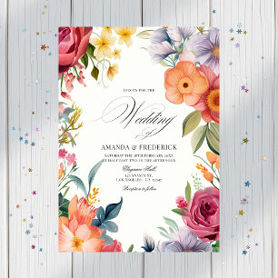 Invitación Boda de Fiesta de color de agua colorida con códig