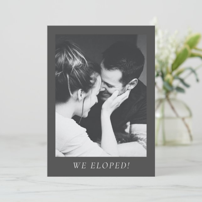 Invitación Boda de fiesta de elopement de estética minimalist (Anverso de pie)