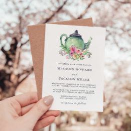 Invitación Boda de Fiesta de té acuarela