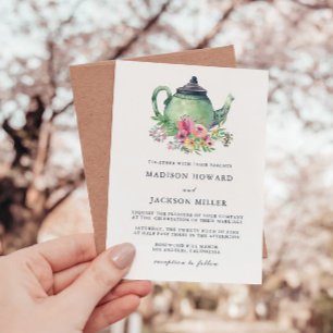 Invitación Boda de Fiesta de té acuarela