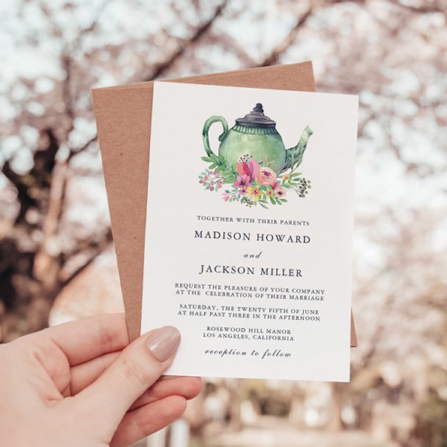 Invitación Boda de Fiesta de té acuarela (Subido por el creador)
