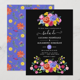 Invitación Boda de Fiesta Española Floral con Acuarela