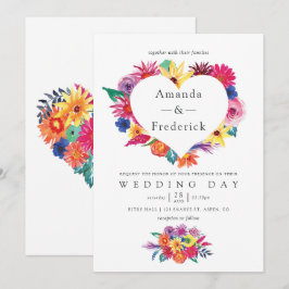 Invitación Boda de Fiesta floral acuarela