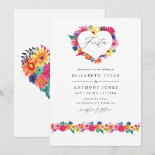 Invitación Boda de Fiesta floral acuarela