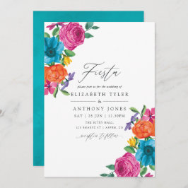 Invitación Boda de Fiesta floral acuarela
