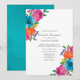 Invitación Boda de Fiesta floral acuarela