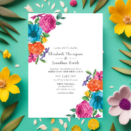 Invitación Boda de Fiesta floral acuarela